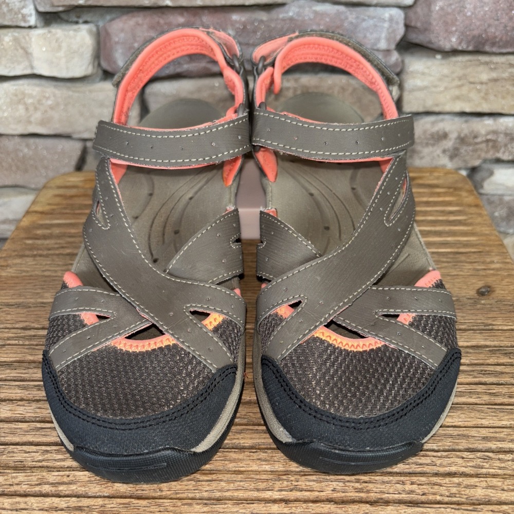 Abeo Mary Jane Women's Closed Toe Water Friendly Sandals Brown Sz 6 Narrow